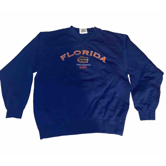 VTG Lee Sports Florida Gators Sweatershirt Mens Sz Medium Blue Embroidered NCAA - Picture 1 of 10
